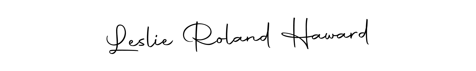 How to make Leslie Roland Haward name signature. Use Autography-DOLnW style for creating short signs online. This is the latest handwritten sign. Leslie Roland Haward signature style 10 images and pictures png