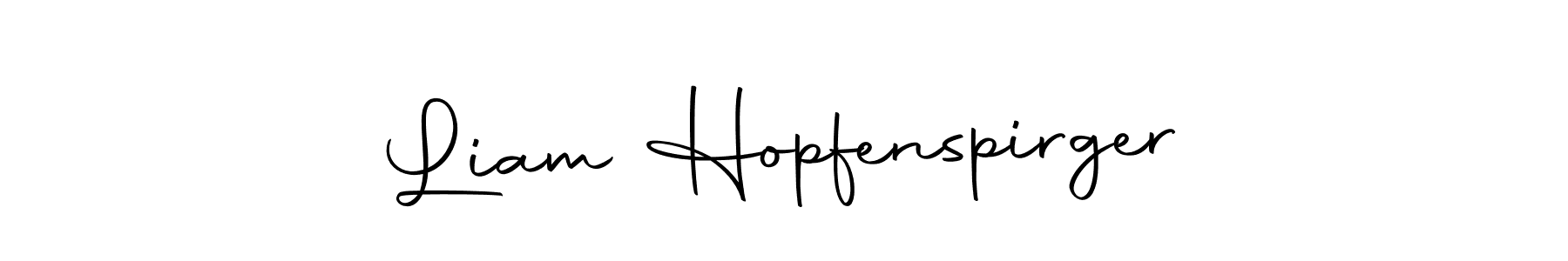 How to make Liam Hopfenspirger name signature. Use Autography-DOLnW style for creating short signs online. This is the latest handwritten sign. Liam Hopfenspirger signature style 10 images and pictures png