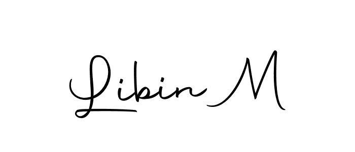 How to make Libin M name signature. Use Autography-DOLnW style for creating short signs online. This is the latest handwritten sign. Libin M signature style 10 images and pictures png