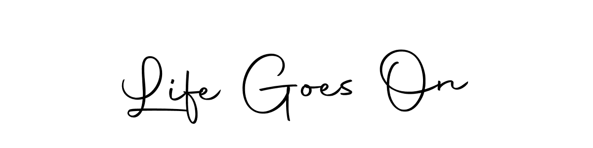 How to make Life Goes On name signature. Use Autography-DOLnW style for creating short signs online. This is the latest handwritten sign. Life Goes On signature style 10 images and pictures png