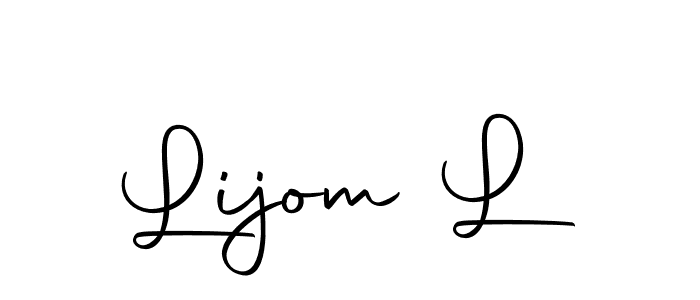 Design your own signature with our free online signature maker. With this signature software, you can create a handwritten (Autography-DOLnW) signature for name Lijom L. Lijom L signature style 10 images and pictures png