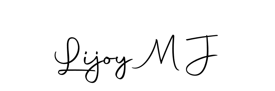 How to make Lijoy M J name signature. Use Autography-DOLnW style for creating short signs online. This is the latest handwritten sign. Lijoy M J signature style 10 images and pictures png