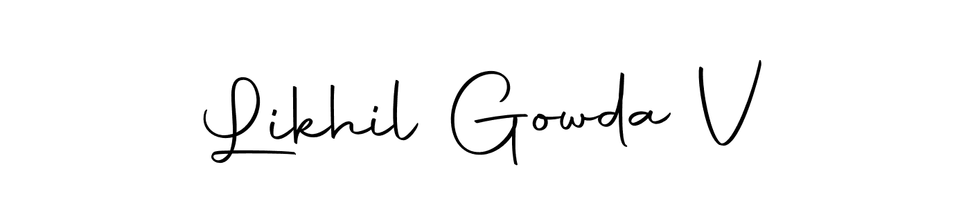 Make a beautiful signature design for name Likhil Gowda V. Use this online signature maker to create a handwritten signature for free. Likhil Gowda V signature style 10 images and pictures png