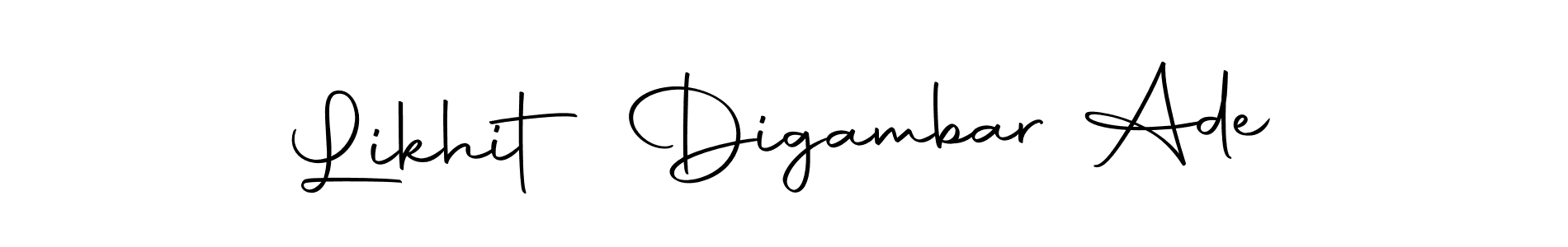 You should practise on your own different ways (Autography-DOLnW) to write your name (Likhit Digambar Ade) in signature. don't let someone else do it for you. Likhit Digambar Ade signature style 10 images and pictures png