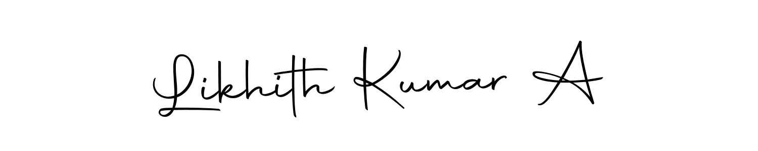 You can use this online signature creator to create a handwritten signature for the name Likhith Kumar A. This is the best online autograph maker. Likhith Kumar A signature style 10 images and pictures png