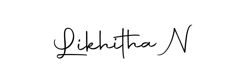 You should practise on your own different ways (Autography-DOLnW) to write your name (Likhitha N) in signature. don't let someone else do it for you. Likhitha N signature style 10 images and pictures png