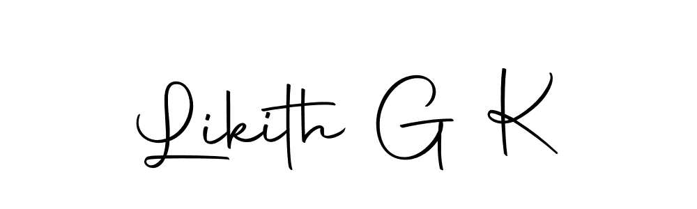 Likith G K stylish signature style. Best Handwritten Sign (Autography-DOLnW) for my name. Handwritten Signature Collection Ideas for my name Likith G K. Likith G K signature style 10 images and pictures png
