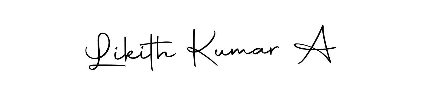 Use a signature maker to create a handwritten signature online. With this signature software, you can design (Autography-DOLnW) your own signature for name Likith Kumar A. Likith Kumar A signature style 10 images and pictures png