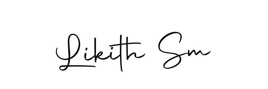 How to make Likith Sm name signature. Use Autography-DOLnW style for creating short signs online. This is the latest handwritten sign. Likith Sm signature style 10 images and pictures png