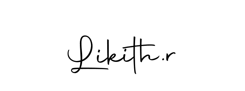 You should practise on your own different ways (Autography-DOLnW) to write your name (Likith.r) in signature. don't let someone else do it for you. Likith.r signature style 10 images and pictures png