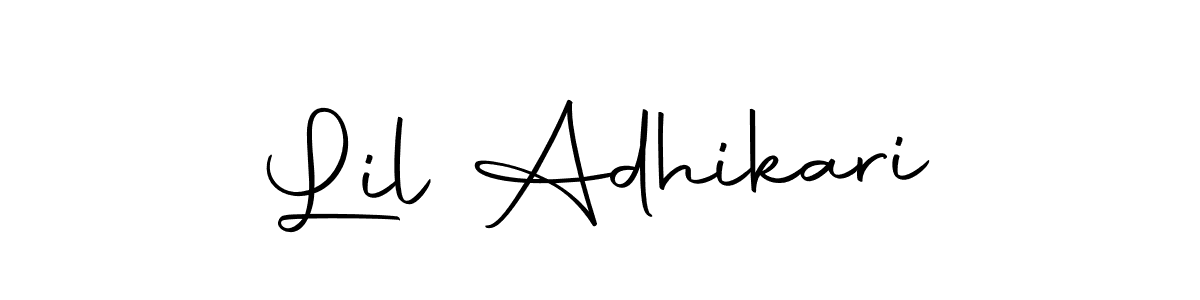 Use a signature maker to create a handwritten signature online. With this signature software, you can design (Autography-DOLnW) your own signature for name Lil Adhikari. Lil Adhikari signature style 10 images and pictures png