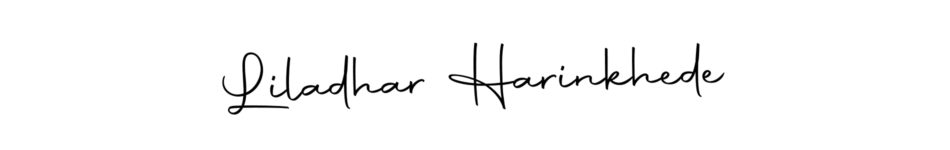 This is the best signature style for the Liladhar Harinkhede name. Also you like these signature font (Autography-DOLnW). Mix name signature. Liladhar Harinkhede signature style 10 images and pictures png