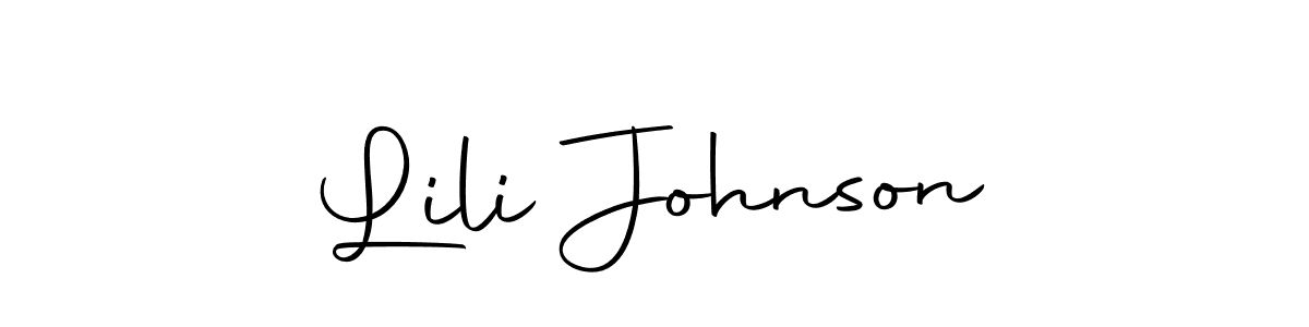Lili Johnson stylish signature style. Best Handwritten Sign (Autography-DOLnW) for my name. Handwritten Signature Collection Ideas for my name Lili Johnson. Lili Johnson signature style 10 images and pictures png