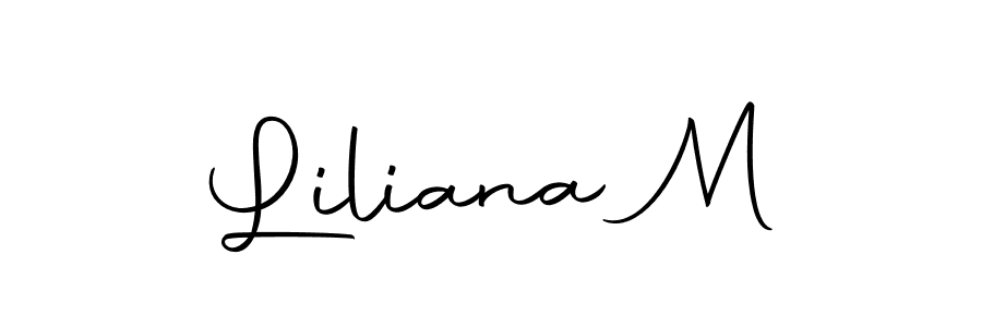 Design your own signature with our free online signature maker. With this signature software, you can create a handwritten (Autography-DOLnW) signature for name Liliana M. Liliana M signature style 10 images and pictures png