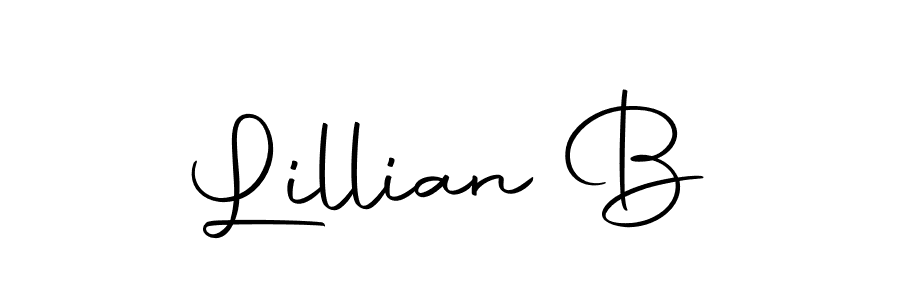 How to make Lillian B name signature. Use Autography-DOLnW style for creating short signs online. This is the latest handwritten sign. Lillian B signature style 10 images and pictures png