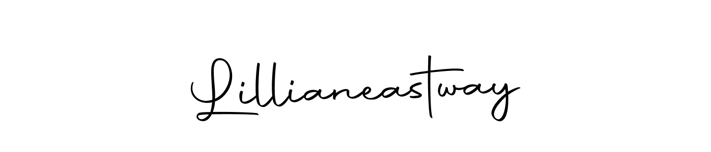 How to make Lillianeastway name signature. Use Autography-DOLnW style for creating short signs online. This is the latest handwritten sign. Lillianeastway signature style 10 images and pictures png