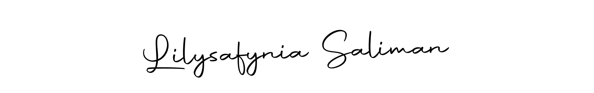 Make a short Lilysafynia Saliman signature style. Manage your documents anywhere anytime using Autography-DOLnW. Create and add eSignatures, submit forms, share and send files easily. Lilysafynia Saliman signature style 10 images and pictures png
