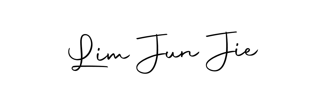 How to make Lim Jun Jie name signature. Use Autography-DOLnW style for creating short signs online. This is the latest handwritten sign. Lim Jun Jie signature style 10 images and pictures png