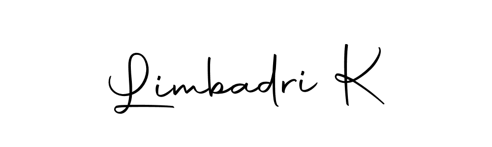 Use a signature maker to create a handwritten signature online. With this signature software, you can design (Autography-DOLnW) your own signature for name Limbadri K. Limbadri K signature style 10 images and pictures png