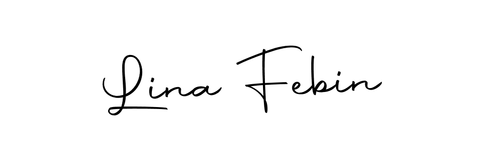 You should practise on your own different ways (Autography-DOLnW) to write your name (Lina Febin) in signature. don't let someone else do it for you. Lina Febin signature style 10 images and pictures png