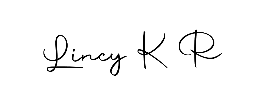 Use a signature maker to create a handwritten signature online. With this signature software, you can design (Autography-DOLnW) your own signature for name Lincy K R. Lincy K R signature style 10 images and pictures png