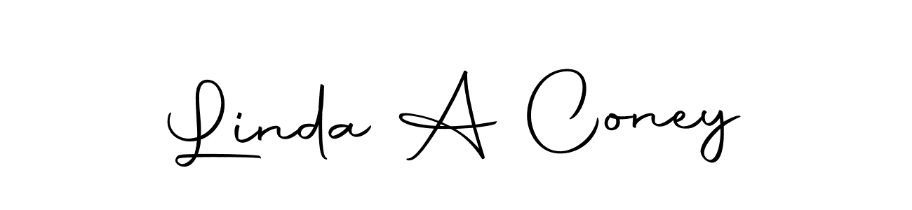 Make a beautiful signature design for name Linda A Coney. Use this online signature maker to create a handwritten signature for free. Linda A Coney signature style 10 images and pictures png