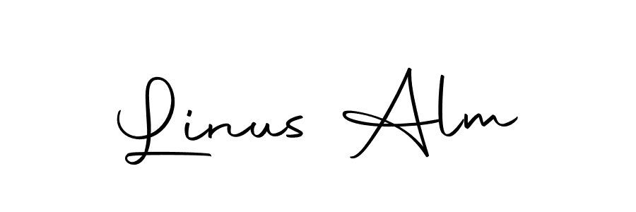 How to make Linus Alm name signature. Use Autography-DOLnW style for creating short signs online. This is the latest handwritten sign. Linus Alm signature style 10 images and pictures png