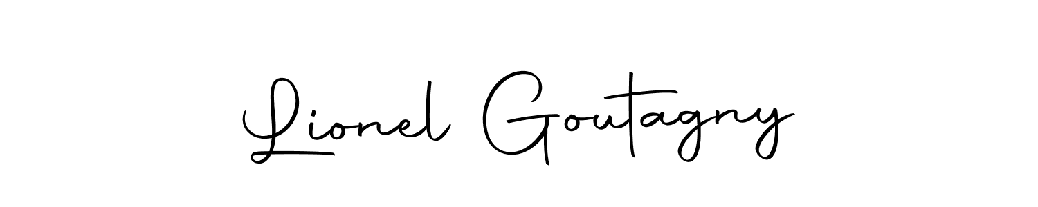 How to make Lionel Goutagny name signature. Use Autography-DOLnW style for creating short signs online. This is the latest handwritten sign. Lionel Goutagny signature style 10 images and pictures png