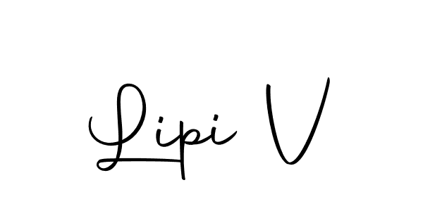 Use a signature maker to create a handwritten signature online. With this signature software, you can design (Autography-DOLnW) your own signature for name Lipi V. Lipi V signature style 10 images and pictures png