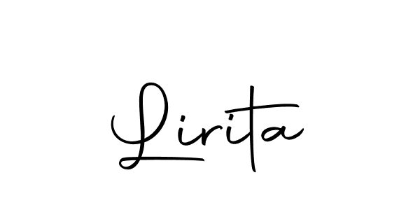 How to make Lirita name signature. Use Autography-DOLnW style for creating short signs online. This is the latest handwritten sign. Lirita signature style 10 images and pictures png