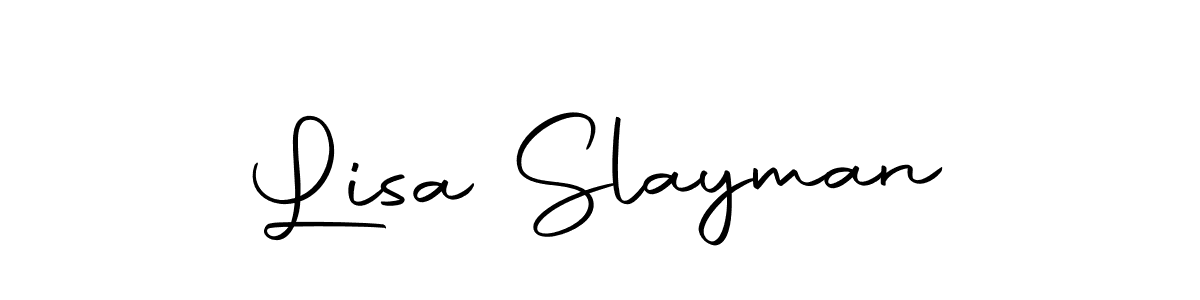 Make a short Lisa Slayman signature style. Manage your documents anywhere anytime using Autography-DOLnW. Create and add eSignatures, submit forms, share and send files easily. Lisa Slayman signature style 10 images and pictures png