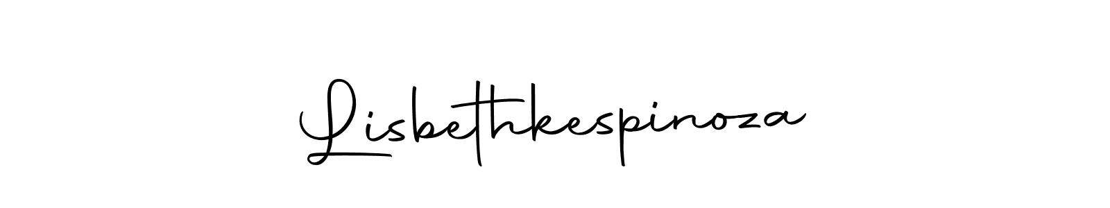 Make a short Lisbethkespinoza signature style. Manage your documents anywhere anytime using Autography-DOLnW. Create and add eSignatures, submit forms, share and send files easily. Lisbethkespinoza signature style 10 images and pictures png