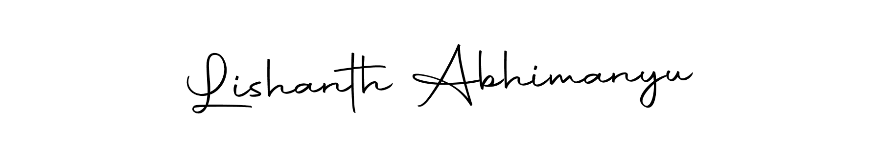 This is the best signature style for the Lishanth Abhimanyu name. Also you like these signature font (Autography-DOLnW). Mix name signature. Lishanth Abhimanyu signature style 10 images and pictures png