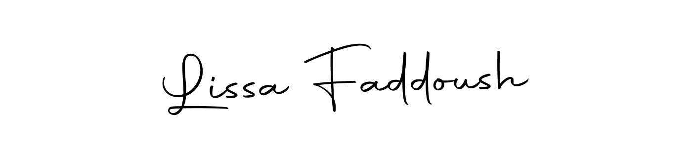 Design your own signature with our free online signature maker. With this signature software, you can create a handwritten (Autography-DOLnW) signature for name Lissa Faddoush. Lissa Faddoush signature style 10 images and pictures png