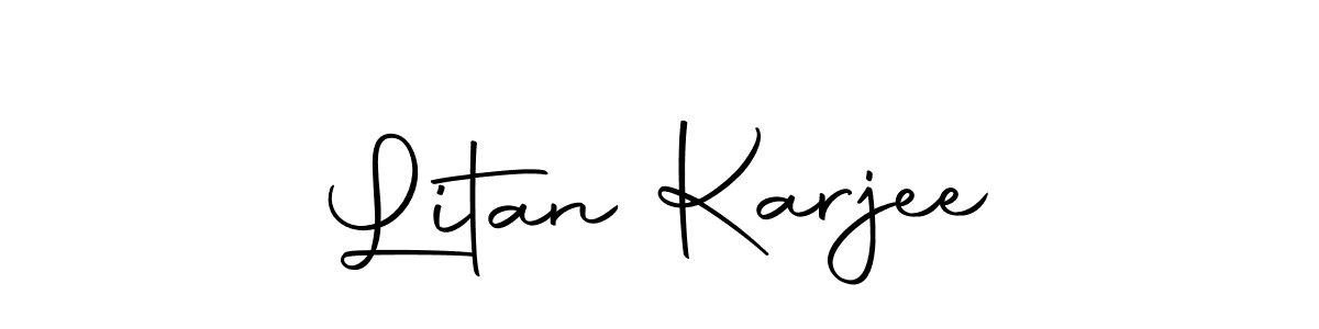 How to make Litan Karjee name signature. Use Autography-DOLnW style for creating short signs online. This is the latest handwritten sign. Litan Karjee signature style 10 images and pictures png