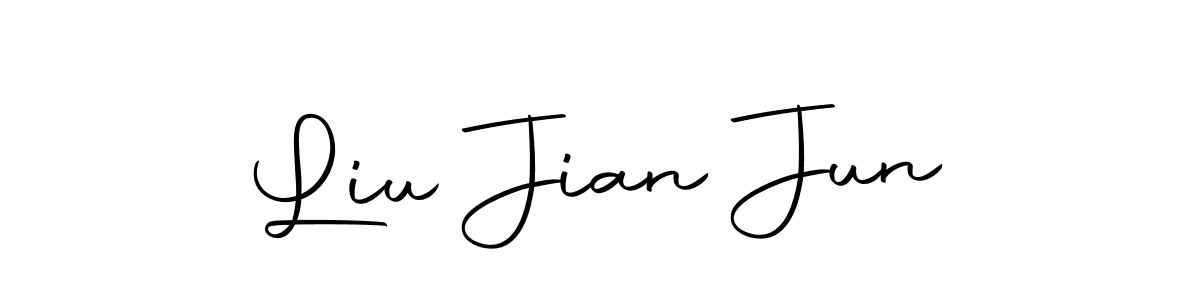 Create a beautiful signature design for name Liu Jian Jun. With this signature (Autography-DOLnW) fonts, you can make a handwritten signature for free. Liu Jian Jun signature style 10 images and pictures png