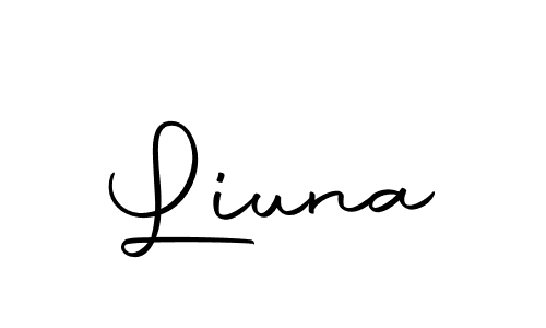 How to make Liuna name signature. Use Autography-DOLnW style for creating short signs online. This is the latest handwritten sign. Liuna signature style 10 images and pictures png