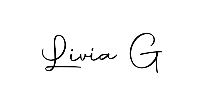 You should practise on your own different ways (Autography-DOLnW) to write your name (Livia G) in signature. don't let someone else do it for you. Livia G signature style 10 images and pictures png