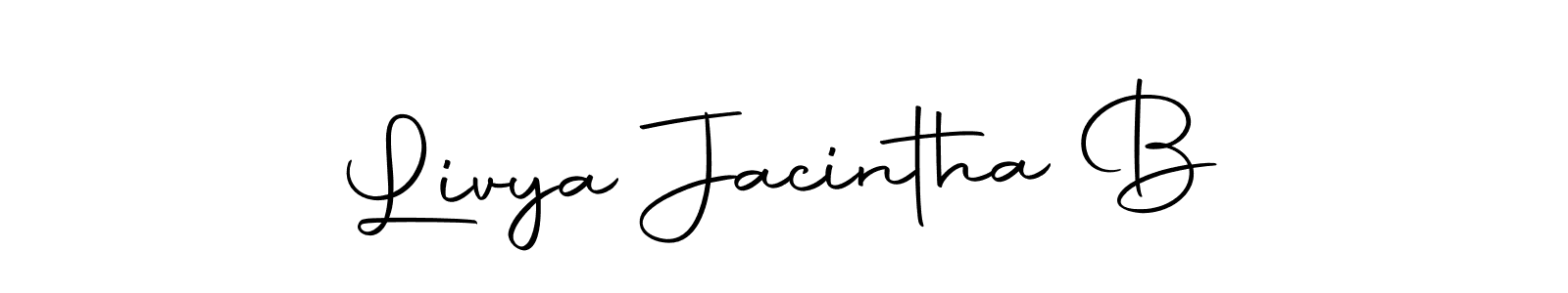 Use a signature maker to create a handwritten signature online. With this signature software, you can design (Autography-DOLnW) your own signature for name Livya Jacintha B. Livya Jacintha B signature style 10 images and pictures png