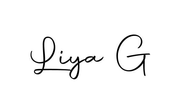 How to make Liya G name signature. Use Autography-DOLnW style for creating short signs online. This is the latest handwritten sign. Liya G signature style 10 images and pictures png