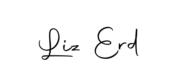 How to make Liz Erd name signature. Use Autography-DOLnW style for creating short signs online. This is the latest handwritten sign. Liz Erd signature style 10 images and pictures png