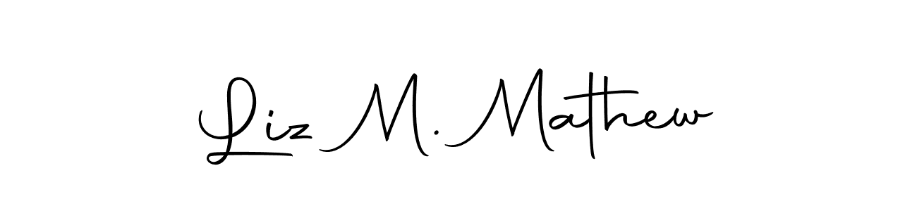 Liz M. Mathew stylish signature style. Best Handwritten Sign (Autography-DOLnW) for my name. Handwritten Signature Collection Ideas for my name Liz M. Mathew. Liz M. Mathew signature style 10 images and pictures png