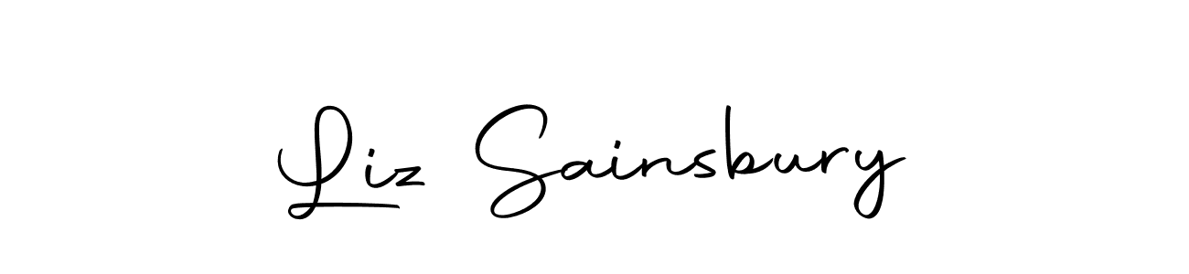 You should practise on your own different ways (Autography-DOLnW) to write your name (Liz Sainsbury) in signature. don't let someone else do it for you. Liz Sainsbury signature style 10 images and pictures png