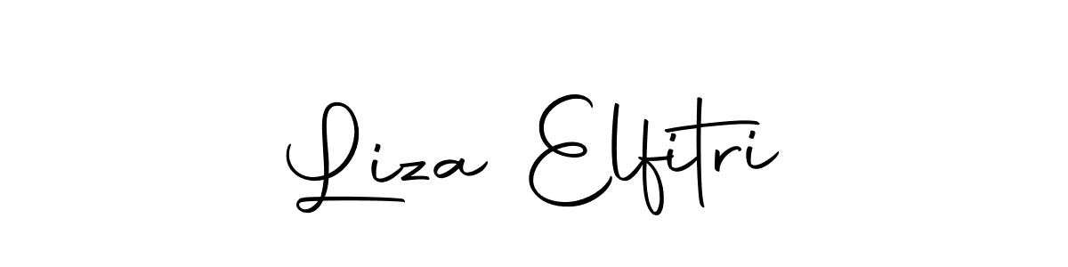 How to make Liza Elfitri name signature. Use Autography-DOLnW style for creating short signs online. This is the latest handwritten sign. Liza Elfitri signature style 10 images and pictures png