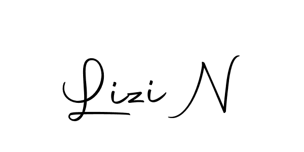You should practise on your own different ways (Autography-DOLnW) to write your name (Lizi N) in signature. don't let someone else do it for you. Lizi N signature style 10 images and pictures png