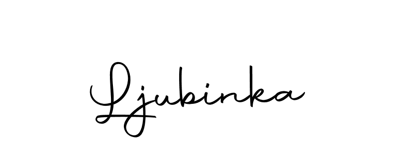 You should practise on your own different ways (Autography-DOLnW) to write your name (Ljubinka) in signature. don't let someone else do it for you. Ljubinka signature style 10 images and pictures png