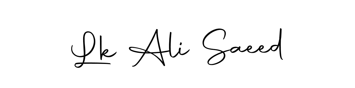 How to make Lk Ali Saeed name signature. Use Autography-DOLnW style for creating short signs online. This is the latest handwritten sign. Lk Ali Saeed signature style 10 images and pictures png