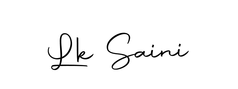 You should practise on your own different ways (Autography-DOLnW) to write your name (Lk Saini) in signature. don't let someone else do it for you. Lk Saini signature style 10 images and pictures png