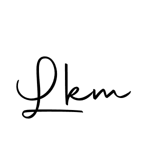 Design your own signature with our free online signature maker. With this signature software, you can create a handwritten (Autography-DOLnW) signature for name Lkm. Lkm signature style 10 images and pictures png
