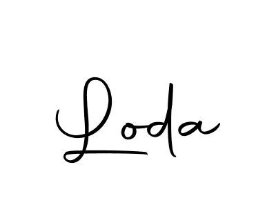 Use a signature maker to create a handwritten signature online. With this signature software, you can design (Autography-DOLnW) your own signature for name Loda. Loda signature style 10 images and pictures png